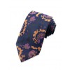 Paisley 75 - Cravate à motif contemporain bleu, ocre et rose