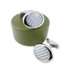 Carbon 90 - Boutons de manchette ovale en fibre de carbone grise