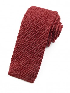 Cravate tricot rouge bordeaux