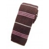 Cravate tricot marron à rayures
