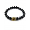Bracelet en Onyx avec tête de Bouddha doré
