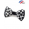 Noeud papillon noir à pois blanc