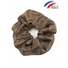 Chouchou marron à motifs