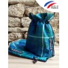 Sacs étriers bleu et vert à carreaux