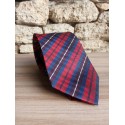 Cravate tartan rouge et marine