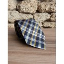 Cravate tartan bleu marine