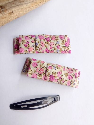 Barrette clic-clac Liberty rose