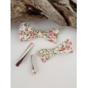 Barrette noeud papillon Liberty rose