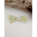 Barrette noeud papillon tissu Liberty jaune