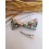 Barrette noeud papillon tissu fleurs marron clair