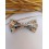 Barrette noeud papillon tissu fleurs marron clair