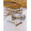 Barrette noeud papillon tissu fleurs marron clair