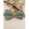 Noeud papillon vert sauge foncé et toile de jute
