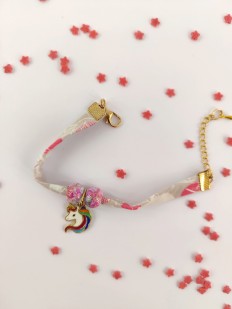 Bracelet licorne et tissu à pois