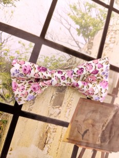 Barrette noeud papillon tissu Liberty