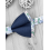 Nœud papillon bleu sur base fleurie