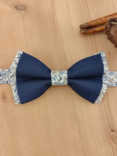 Nœud papillon bleu marine sur base Liberty bleu