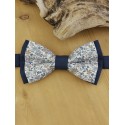 Nœud papillon Liberty bleu sur base bleu marine 