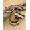 Bracelet manchette cuir et tissu fleurs Terracotta