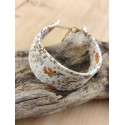 Bracelet manchette en tissu fleurs Terracotta