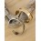 Bracelet manchette laiton et tissu vert sauge