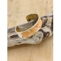 Bracelet manchette laiton et tissu floral