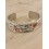 Bracelet manchette laiton et tissu orange brûlée