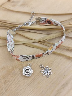 Bracelet tissu Orange brûlée
