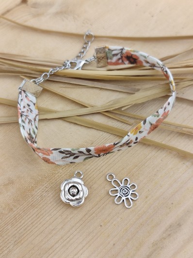 Bracelet tissu Orange brûlée