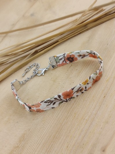 Bracelet tissu Orange brûlée