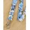 Dragonne porte badge / clés fleurs Sakura bleu