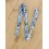 Dragonne porte badge / clés fleurs Sakura bleu