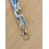 Dragonne porte badge / clés fleurs Sakura bleu