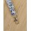 Dragonne porte badge / clés fleurs Sakura bleu
