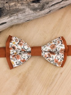 Nœud papillon Terracotta / fleurs orange brûlée