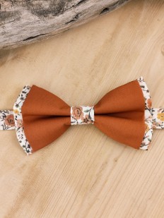 Nœud papillon Terracotta / fleurs orange brûlée