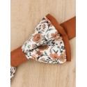 Noeud papillon enfant à fleurs orange brûlée et Terracotta