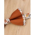 Noeud papillon enfant terracotta et fleurs orange brûlée