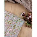 Pochette de costume vert et rose à fleurs