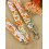 Dragonne porte badge / clés Sakura orange