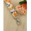 Dragonne porte badge / clés Sakura orange