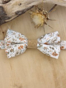 Noeud papillon double Terracotta avec pointe de liège