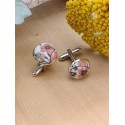 Boutons de manchettes à fleurs orange brûlée