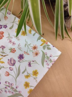 Pochette costume vert tendre à fleurs