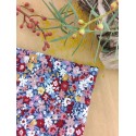 Pochette costume bordeaux à fleurs