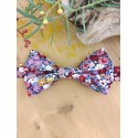 Nœud papillon bordeaux à fleurs