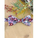 Noeud papillon fleuri bordeaux pour enfant