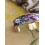 Bracelet manchette laiton et tissu bordeaux fleuri