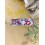 Bracelet manchette laiton et tissu bordeaux fleuri