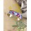 Bracelet manchette laiton et tissu bordeaux fleuri